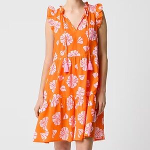 J. Crew Orange and Pink Floral Mini Dress
